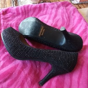 Bella Luna 7M Black Rhinestone heels